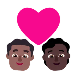 Couple With Heart: Man, Person, Medium-Dark Skin Tone, Dark Skin Tone — Microsoft