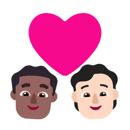 Couple With Heart: Man, Person, Medium-Dark Skin Tone, Light Skin Tone — Microsoft