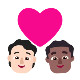Couple With Heart: Person, Man, Light Skin Tone, Medium-Dark Skin Tone — Microsoft