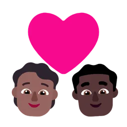 Couple With Heart: Person, Man, Medium-Dark Skin Tone, Dark Skin Tone — Microsoft