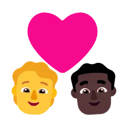 Couple With Heart: Person, Man, No Skin Tone, Dark Skin Tone — Microsoft