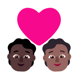 Couple with Heart: Person, Person, Dark Skin Tone, Medium-Dark Skin Tone — Microsoft