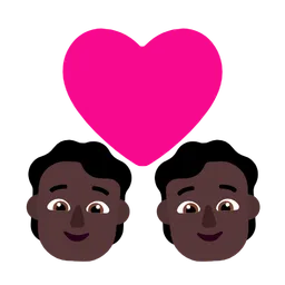 Couple With Heart: Person, Person, Dark Skin Tone — Microsoft