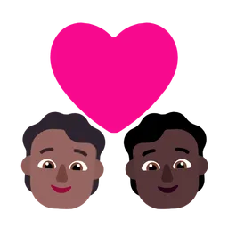 Couple with Heart: Person, Person, Medium-Dark Skin Tone, Dark Skin Tone — Microsoft