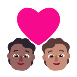 Couple with Heart: Person, Person, Medium-Dark Skin Tone, Medium Skin Tone — Microsoft