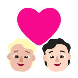 Couple with Heart: Person, Person, Medium-Light Skin Tone, Light Skin Tone — Microsoft