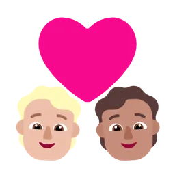Couple with Heart: Person, Person, Medium-Light Skin Tone, Medium Skin Tone — Microsoft