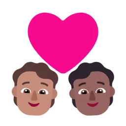 Couple with Heart: Person, Person, Medium Skin Tone, Medium-Dark Skin Tone — Microsoft
