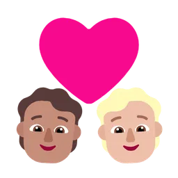 Couple with Heart: Person, Person, Medium Skin Tone, Medium-Light Skin Tone — Microsoft