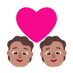 Couple With Heart: Person, Person, Medium Skin Tone — Microsoft