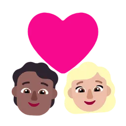 Couple With Heart: Person, Woman, Medium-Dark Skin Tone, Medium-Light Skin Tone — Microsoft