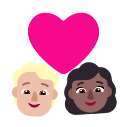 Couple With Heart: Person, Woman, Medium-Light Skin Tone, Medium-Dark Skin Tone — Microsoft