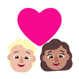 Couple With Heart: Person, Woman, Medium-Light Skin Tone, Medium Skin Tone — Microsoft
