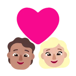 Couple With Heart: Person, Woman, Medium Skin Tone, Medium-Light Skin Tone — Microsoft