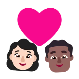Couple with Heart: Woman, Man, Light Skin Tone, Medium-Dark Skin Tone — Microsoft