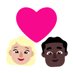 Couple with Heart: Woman, Man, Medium-Light Skin Tone, Dark Skin Tone — Microsoft