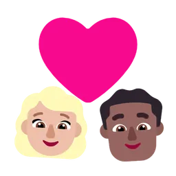 Couple with Heart: Woman, Man, Medium-Light Skin Tone, Medium-Dark Skin Tone — Microsoft