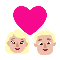 Couple with Heart: Woman, Man, Medium-Light Skin Tone — Microsoft