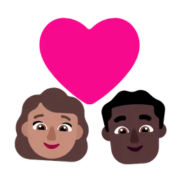 Couple with Heart: Woman, Man, Medium Skin Tone, Dark Skin Tone — Microsoft
