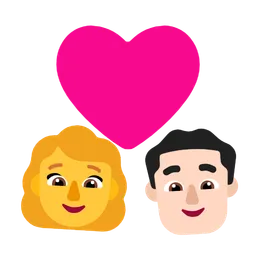 Couple With Heart - Woman: No Skin Tone, Man: Light Skin Tone — Microsoft