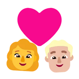 Couple With Heart - Woman: No Skin Tone, Man: Medium-Light Skin Tone — Microsoft