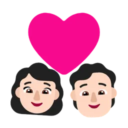 Couple With Heart: Woman, Person, Light Skin Tone — Microsoft