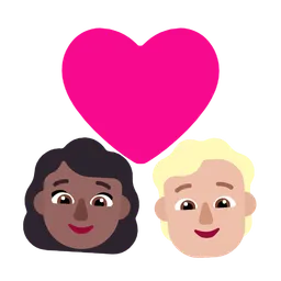 Couple With Heart: Woman, Person, Medium-Dark Skin Tone, Medium-Light Skin Tone — Microsoft