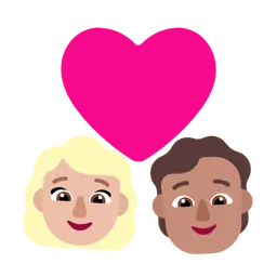 Couple With Heart: Woman, Person, Medium-Light Skin Tone, Medium Skin Tone — Microsoft