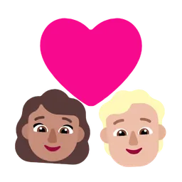 Couple With Heart: Woman, Person, Medium Skin Tone, Medium-Light Skin Tone — Microsoft