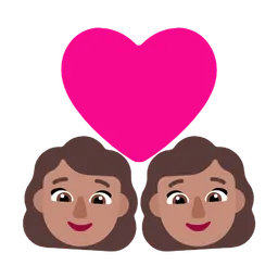 Couple with Heart: Woman, Woman, Medium Skin Tone — Microsoft