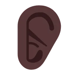 Ear: Dark Skin Tone — Microsoft