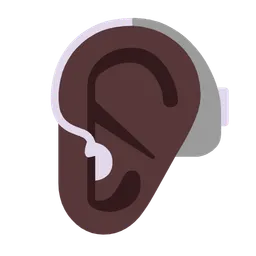 Ear with Hearing Aid: Dark Skin Tone — Microsoft