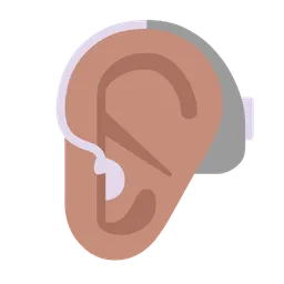 Ear with Hearing Aid: Medium Skin Tone — Microsoft