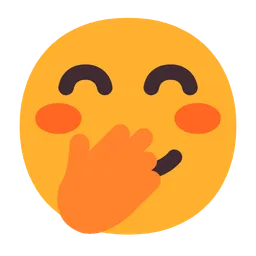 Smiling Face with Smiling Eyes and Hand Covering Mouth — Microsoft