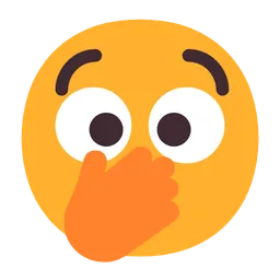 Face with Open Eyes and Hand Over Mouth — Microsoft