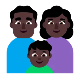 Family - Man: Dark Skin Tone, Woman: Dark Skin Tone, Boy: Dark Skin Tone — Microsoft