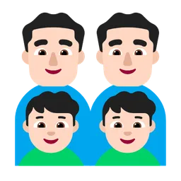 가족: 남자, 남자, 남자아이, 남자아이: 밝은 피부색 — Microsoft