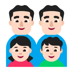 Family - Man: Light Skin Tone, Man: Light Skin Tone, Girl: Light Skin Tone, Boy: Light Skin Tone — Microsoft
