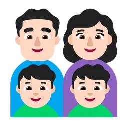 가족: 남자, 여자, 남자아이, 남자아이: 밝은 피부색 — Microsoft