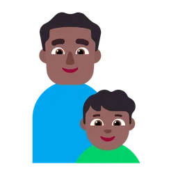 Family - Man: Medium-Dark Skin Tone, Boy: Medium-Dark Skin Tone — Microsoft