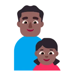 Family - Man: Medium-Dark Skin Tone, Girl: Medium-Dark Skin Tone — Microsoft