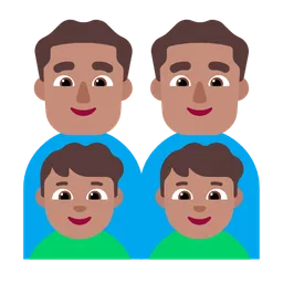 Family - Man: Medium Skin Tone, Man: Medium Skin Tone, Boy: Medium Skin Tone, Boy: Medium Skin Tone — Microsoft