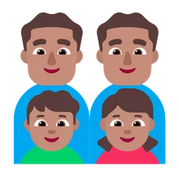 Family - Man: Medium Skin Tone, Man: Medium Skin Tone, Boy: Medium Skin Tone, Girl: Medium Skin Tone — Microsoft