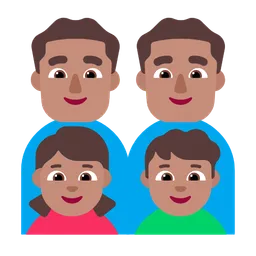 Family - Man: Medium Skin Tone, Man: Medium Skin Tone, Girl: Medium Skin Tone, Boy: Medium Skin Tone — Microsoft