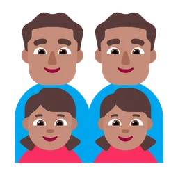 Family - Man: Medium Skin Tone, Man: Medium Skin Tone, Girl: Medium Skin Tone, Girl: Medium Skin Tone — Microsoft
