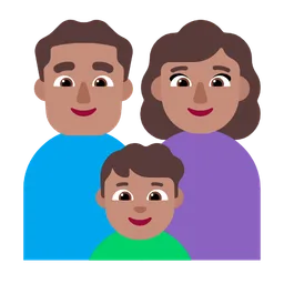 Family - Man: Medium Skin Tone, Woman: Medium Skin Tone, Boy: Medium Skin Tone — Microsoft