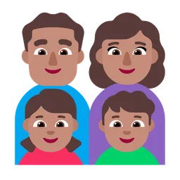 Family - Man: Medium Skin Tone, Woman: Medium Skin Tone, Girl: Medium Skin Tone, Boy: Medium Skin Tone — Microsoft