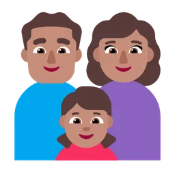 Family - Man: Medium Skin Tone, Woman: Medium Skin Tone, Girl: Medium Skin Tone — Microsoft