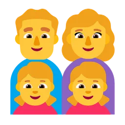 Family: Man, Woman, Girl, Girl — Microsoft