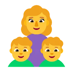 Family: Woman, Boy, Boy — Microsoft